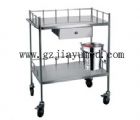 JY-A7 Stainless steel treatment cart（with drawer、stainless steel barrels）